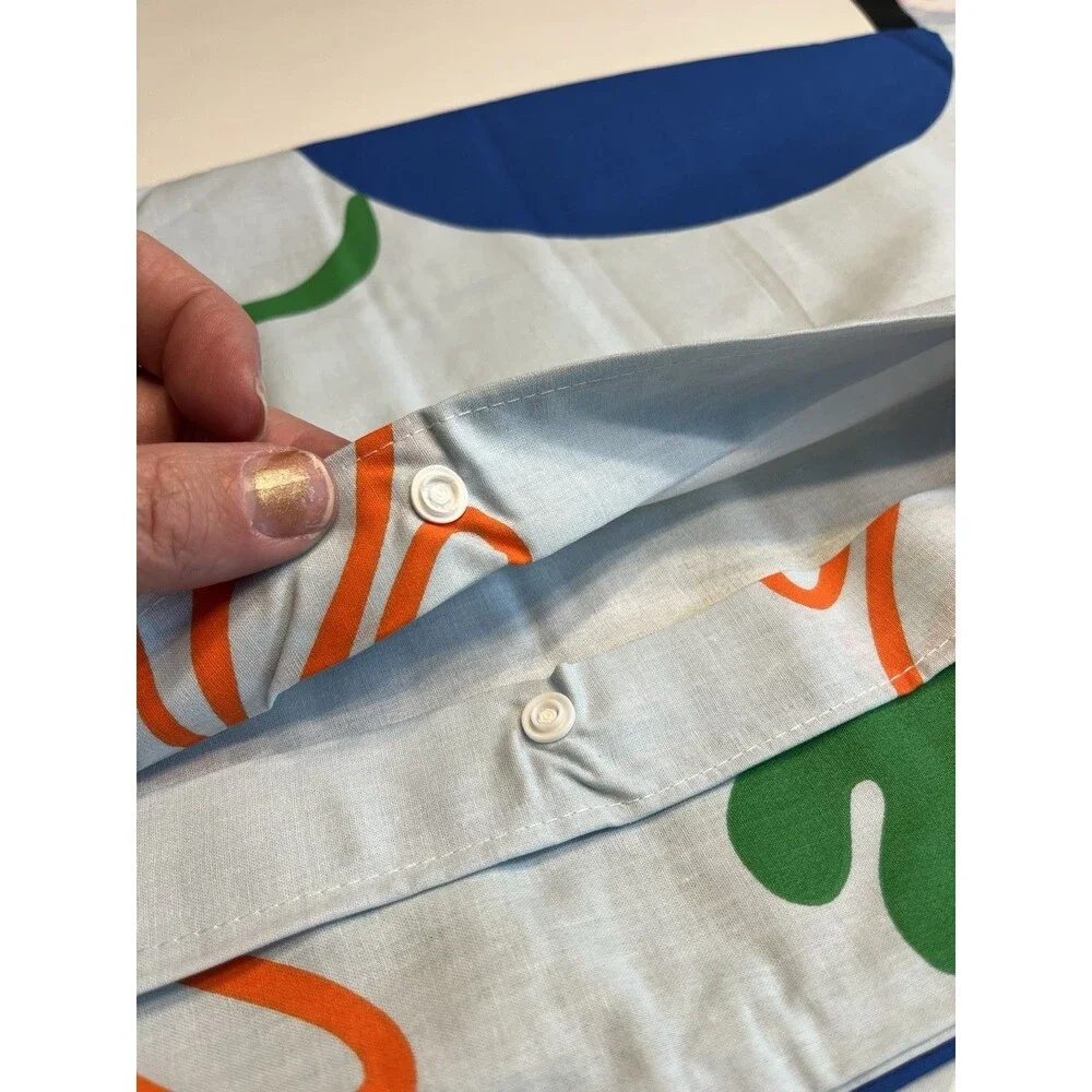 Ikea KANTDRACENA Blue Floral Twin Duvet Cover & 1 Standard Pillowcase